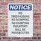 Signmission No Trespassing No Dumping No Camping OSHA Notice Sign, Plastic, 10in W x 14in L, 2PK OS-2PACK-NS-P-1014-V-14928 - alternate 2